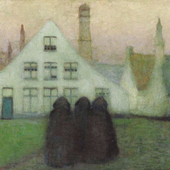 Béguinage avec vieilles femmes, Bruges, 1899