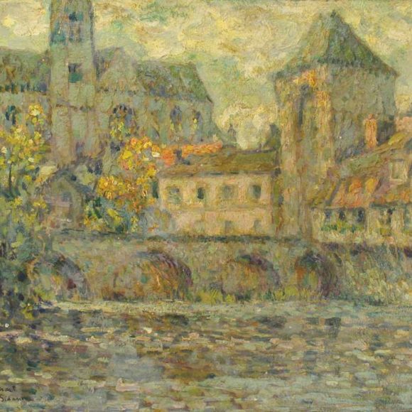 L’Église et le pont, Moret, 1917